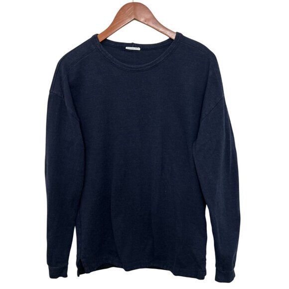 HOME CORE Aquae Sweatshirt Blue Cotton Red Stripe Size Small - Picture 5 of 13